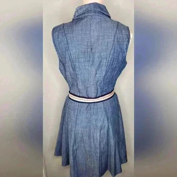 Tommy Hilfiger In Bloom Sleeveless Debim Dress With Belt Womens Size 8 - Picture 8 of 11